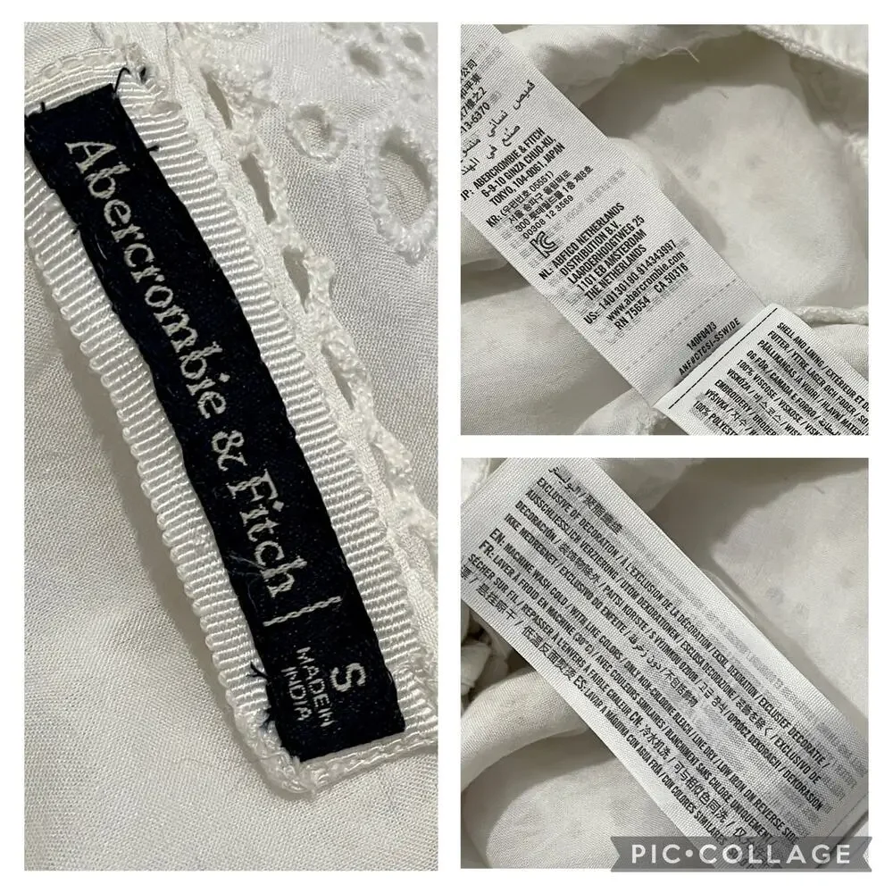 Abercrombie Fitch Eyelet Front Tie Blouse SZ S - Picture 4 of 9